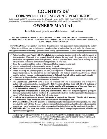 American Energy Countryside User Manual - Pellet_AEcountryside
