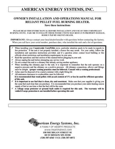 American Energy Essex User Manual - Pellet_AEessex