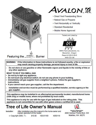 Avalon Tree of Life User Manual - Gas_AvalonTreeofLifeStove