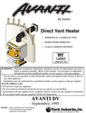 Avalon Avanti DV 30001 - 30601 User Manual - Gas_AvantiDV95