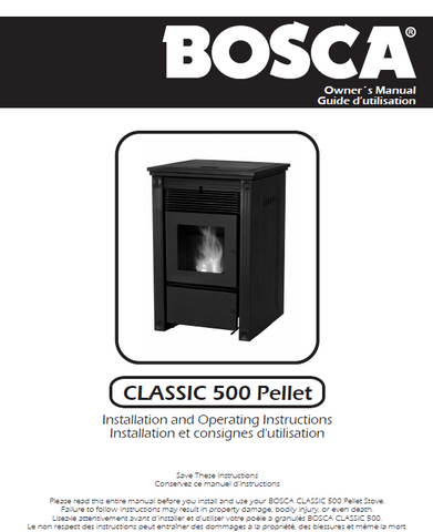 Bosca Classic 500 user's Manual - Pellet_Bosca 500
