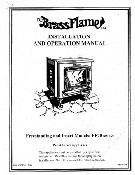 Brass Flame PF70 User's Manual - Pellet_Brass Flame PF70 –  WoodHeatStoves.com