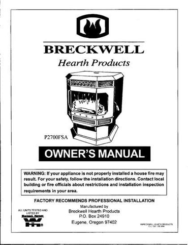 Breckwell P2700 1999 User Manual - Pellet_bp2700 1999
