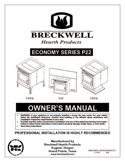 Breckwell P22 2004 User Manual - Pellet_bp22p2004 – WoodHeatStoves.com