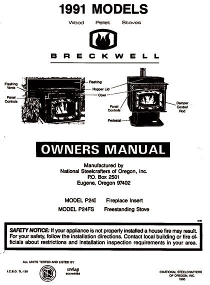 Breckwell P24 1991 User Manual - Pellet_bp24p1991 – WoodHeatStoves.com