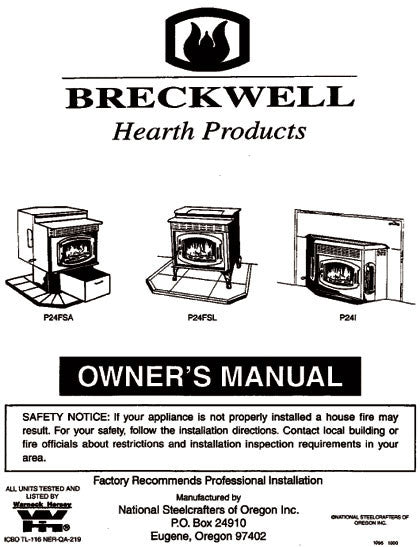 Breckwell P24 1996 User Manual - Pellet_bp24p1996 – WoodHeatStoves.com