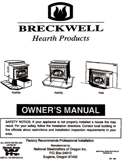 Breckwell P24 1997/1998 User Manual - Pellet_bp26p32 – WoodHeatStoves.com