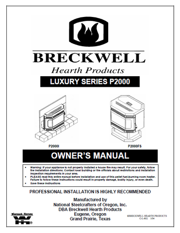 Breckwell P2000 2003 User's Manual - Pellet_BreckwellP2000 2003