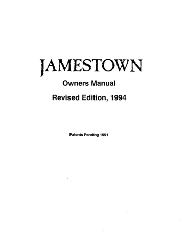 Jamestown J1 & J2 1994 User Manual - Pellet_J1 & J2 1994