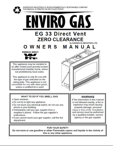 Enviro EG 33 DV User Manual - Gas_EG33DV