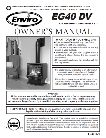 Enviro EG 40 DV User Manual - Gas_EG40DV