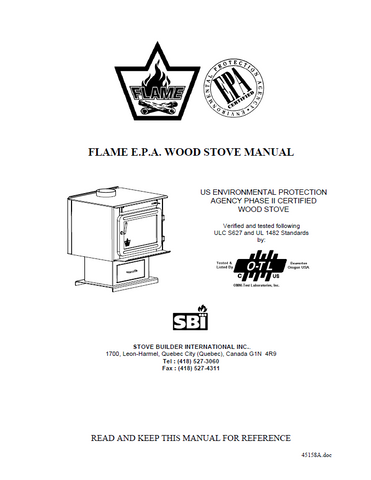 Flame XVR-II.FL-022T Wood Stove Manual_XVR-I FL-022T