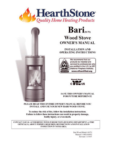 HearthStone Bari 8170 User Manual - Wood_HSBari8170