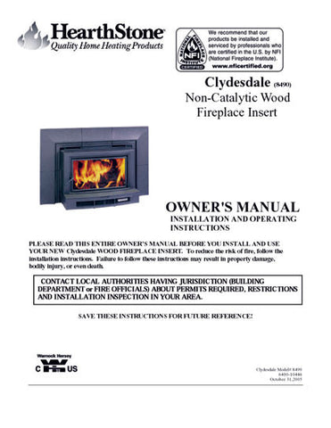 HearthStone Clydesdale 8490 User Manual - Wood_HSClydesdale8490