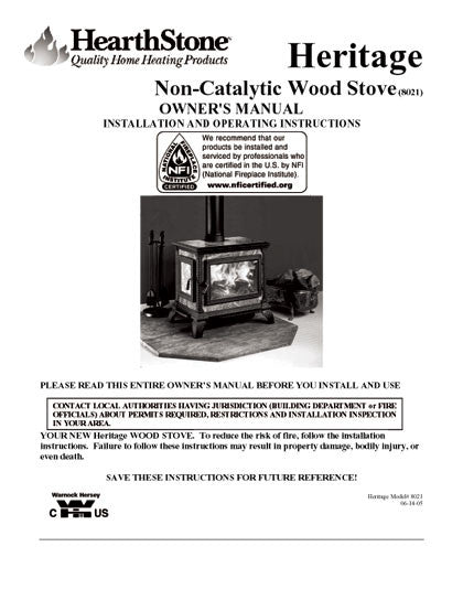 HearthStone Heritage 8021 User Manual - Wood_HSHeritage8021 –  WoodHeatStoves.com