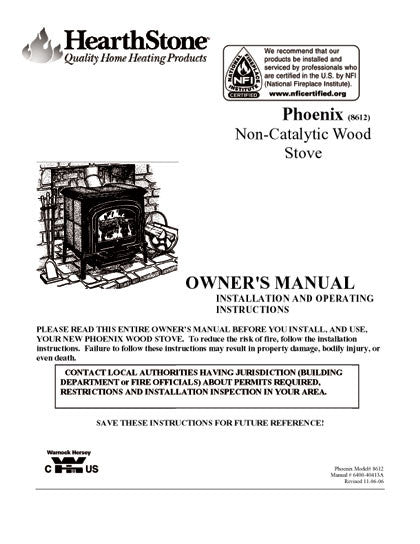 HearthStone Phoenix 8612 User Manual - Wood_HSPhoenix8612 ...