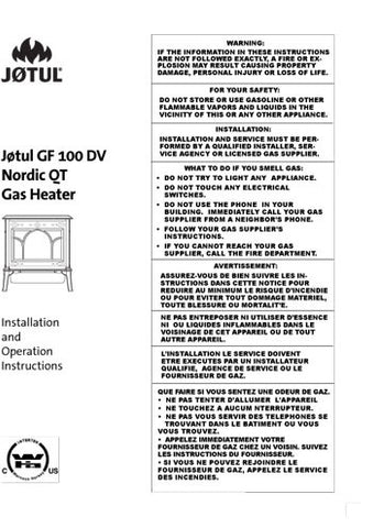 Jotul GF100 DV Nordic OT User Manual - Gas_Jotulgf100