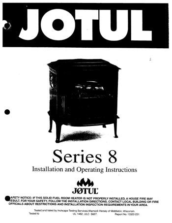 Jotul Series 8 User Manual - Wood_Jotul8