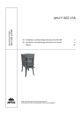 Jotul F 602 User Manual - Wood_JF602USA