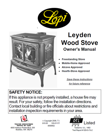 Lopi Leydon FS User Manual - Wood_LLFSWS
