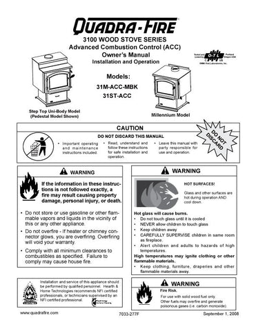 Qf3100 Quadra-Fire 3100 StepTop User Manual - Wood_QF3100steptop ...