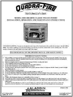 Quadrafire 1100 Insert Tech Manual - Pellet_QF1100-Ism