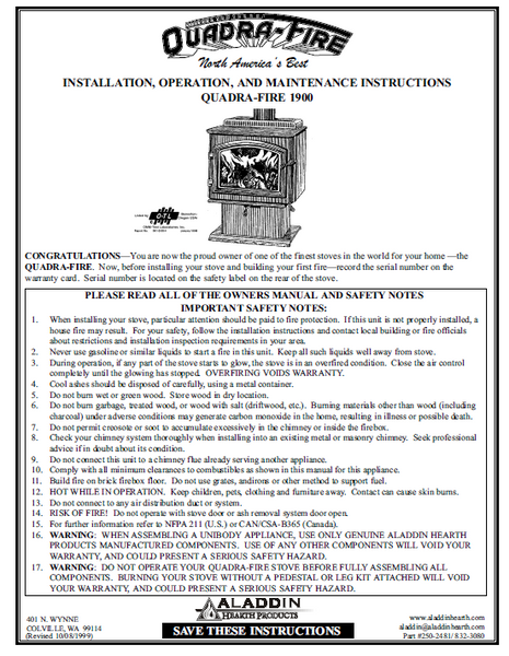 Quadra-Fire 1900 FS Wood_QF1900