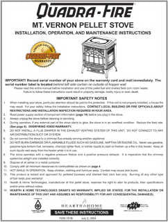 Quadrafire Mount Vernon User Manual - Pellet_QFMV
