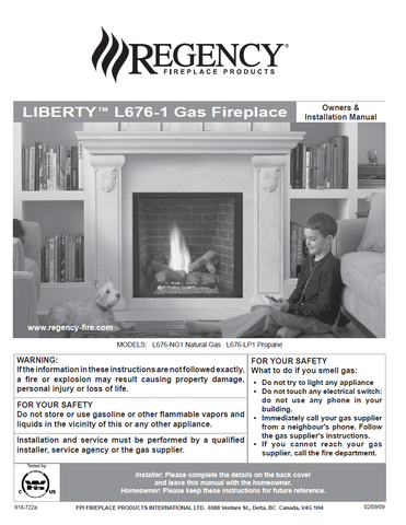 Regency Liberty L676-1 User Manual - Gas_RGL676-1