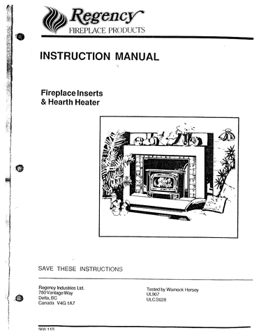 Regency R12 Insert User Manual - Wood_RGR12I