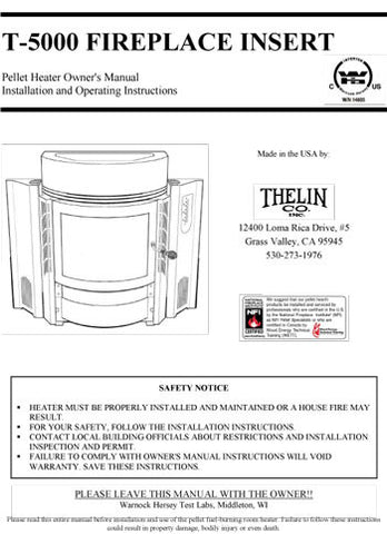 Thelin T-5000 Insert User Manual - Pellet_ThT5000