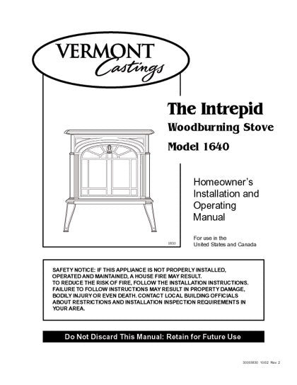 Vermont Castings Intrepid 1640 User Manual Wood_VCintrepid