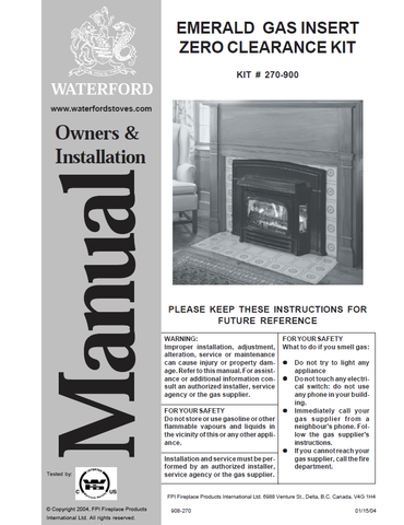 Waterford Emerald Insert ZC User Manual - Gas_WFEZCI