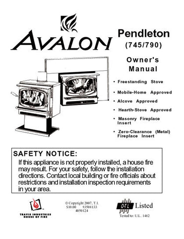 Avalon Pendleton 745-790 User Manual - Wood_AVPendleton745790