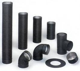 Oval To 8" Round Heat-fab 22-ga Welded Black Stovepipe Offset Bo_21375