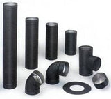 6" Heat-fab 22-ga Welded Black Stovepipe Tee Cover_21165